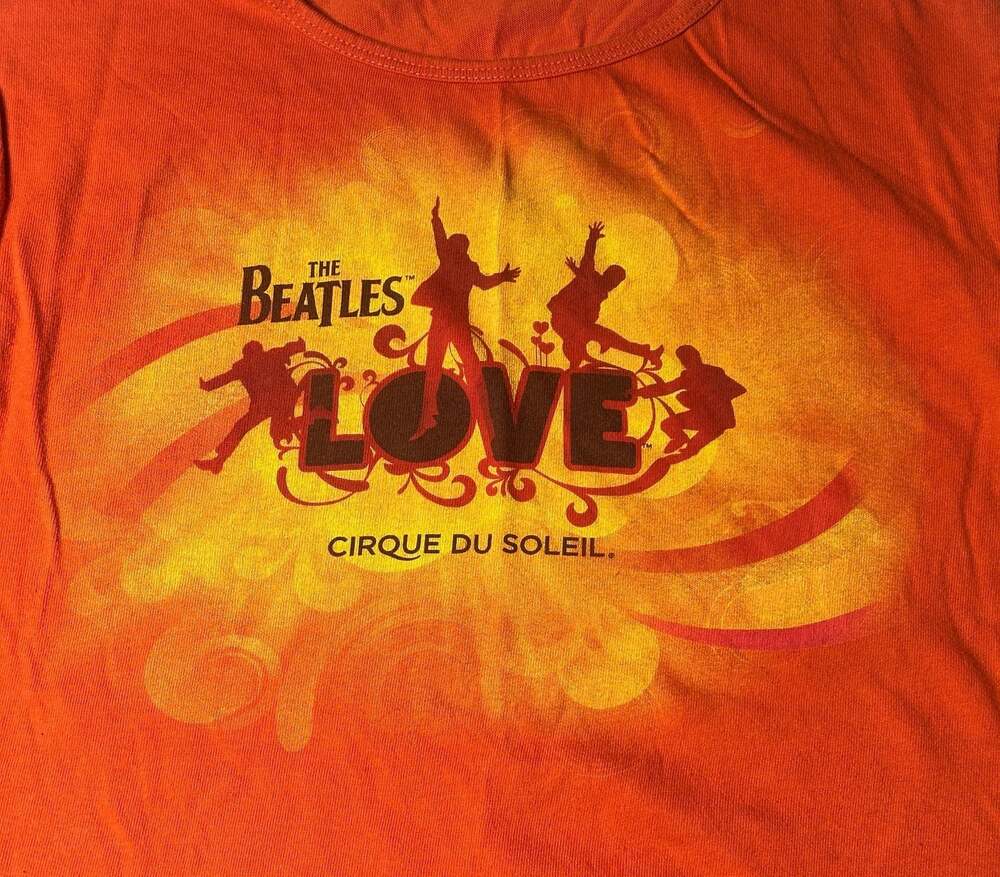 The Beatles LOVE Cirque du Soleil Orange 3/4 Sleeve Graphic Tee XL